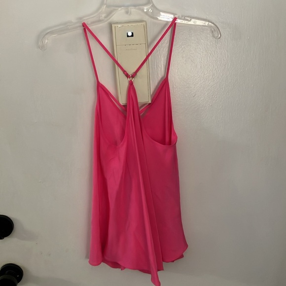 Amanda Uprichard Pink Silk Spaghetti Strap Tank Top - Picture 2 of 6
